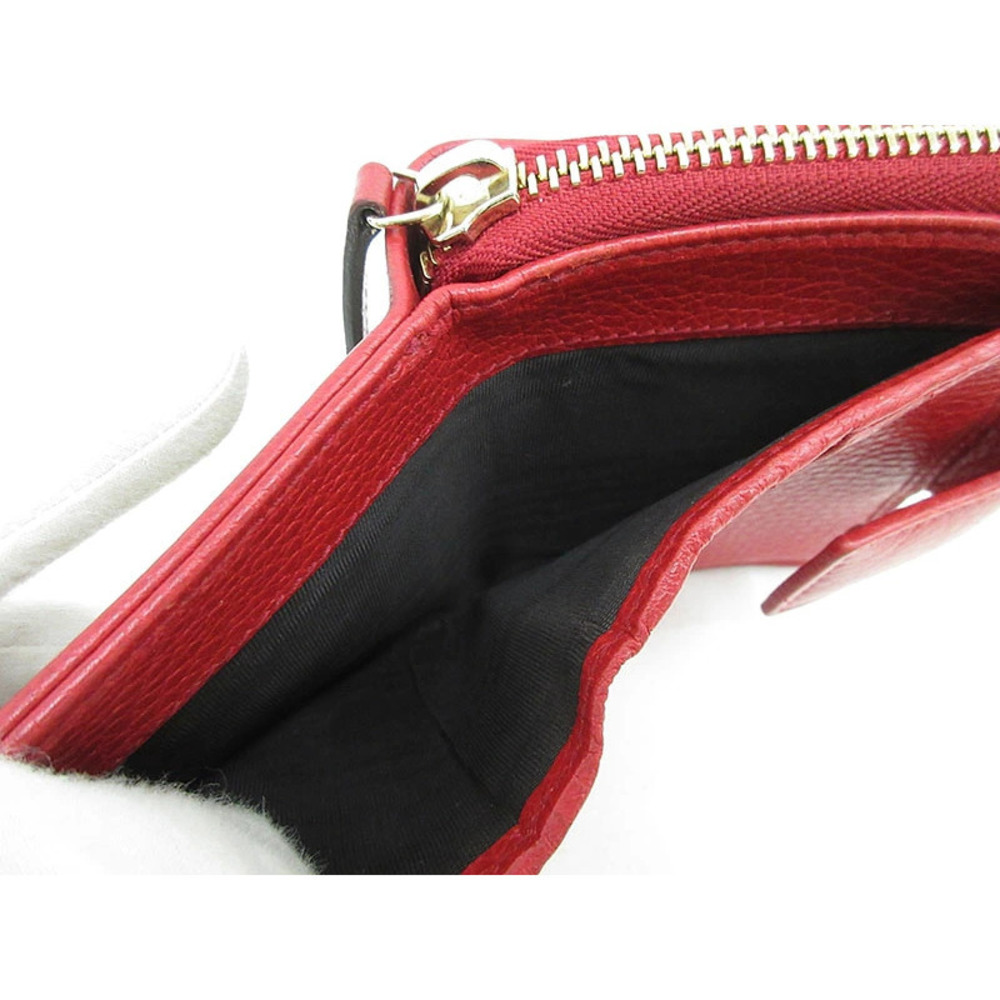 GUCCI Compact Wallet Red GG Canvas - Picture 9 of 9